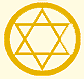 6-pointed star in a circle — the so-called Star of David
