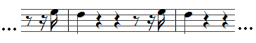Musical notation to show rhythm of the synced cyclic breaths and movements