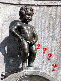 Pissing statue — but where's the piss??!
